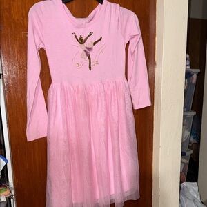 Wonder Nation Ballerina Tutu Dress Girls Pink Long Sleeve